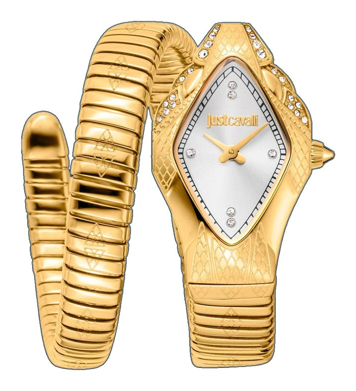 Just Cavalli 22mm / Gold / Silver Silver Dial