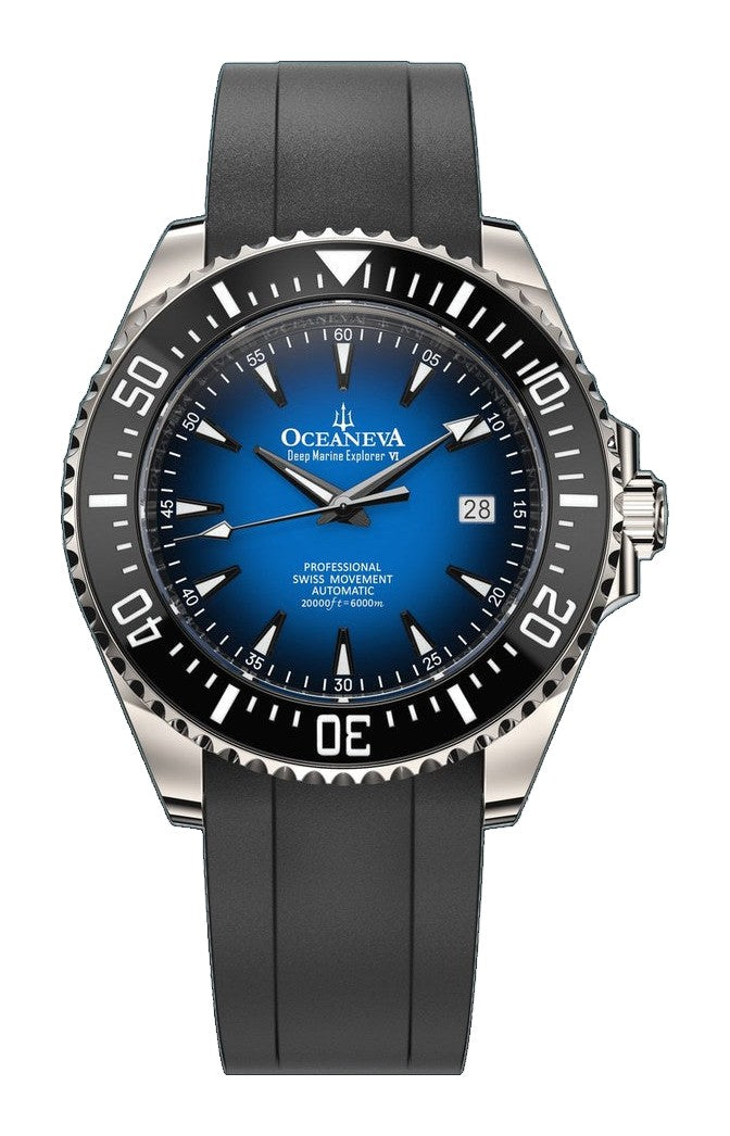 Oceaneva Deep Marine Explorer VI 6000M - Blue Titanium Automatic 6000m/BlueBurst | gradient blue Dial