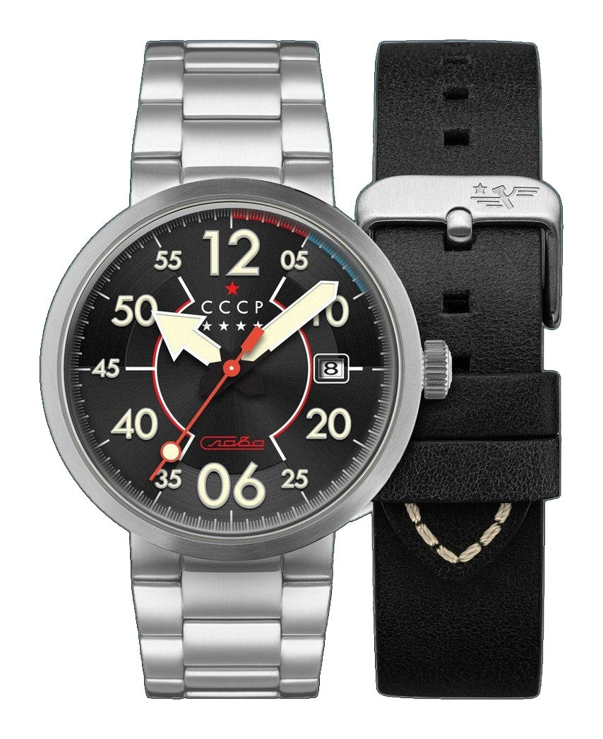 Proton Automatic Silver / Black | Black Dial
