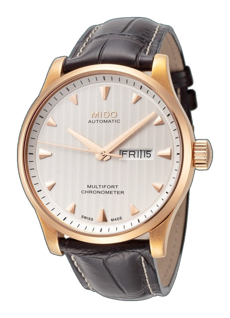 Mido 42mm / Brown / Silver | Silver Dial