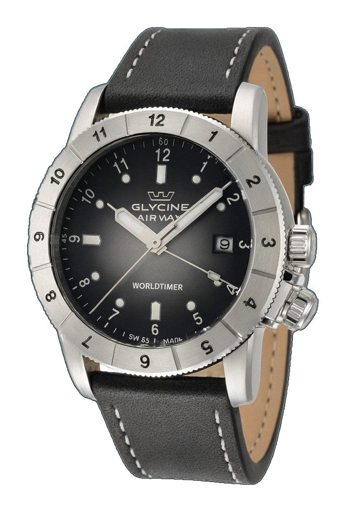 Airman Worldtimer 42mm / Black and Grey / Black | Black and Grey Dial
