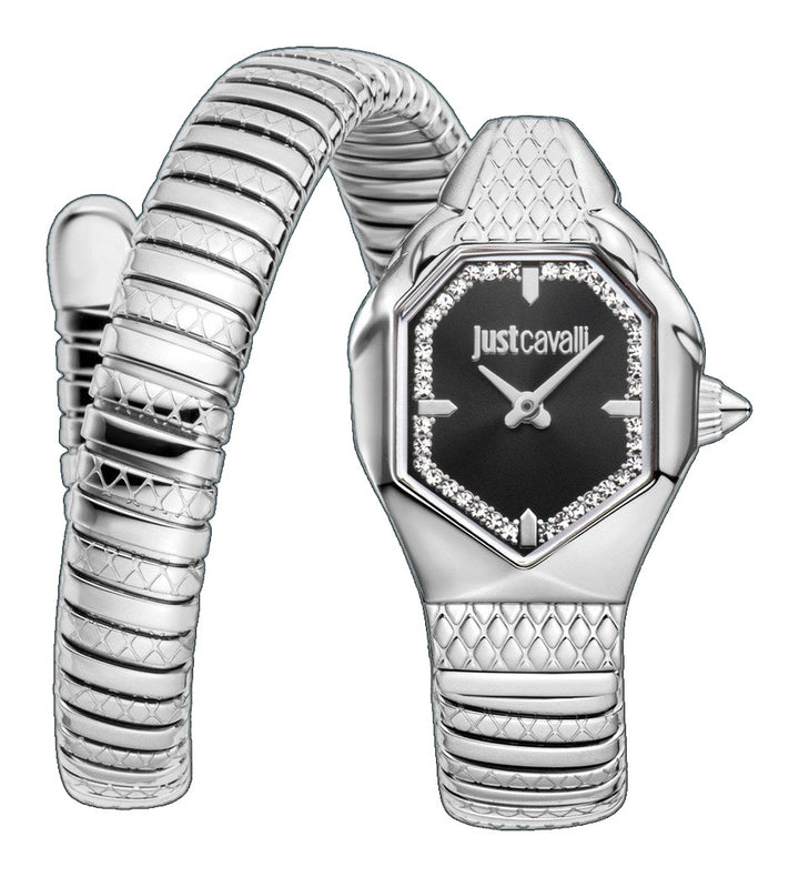 Snake 22mm / Black / Silver | Black Dial