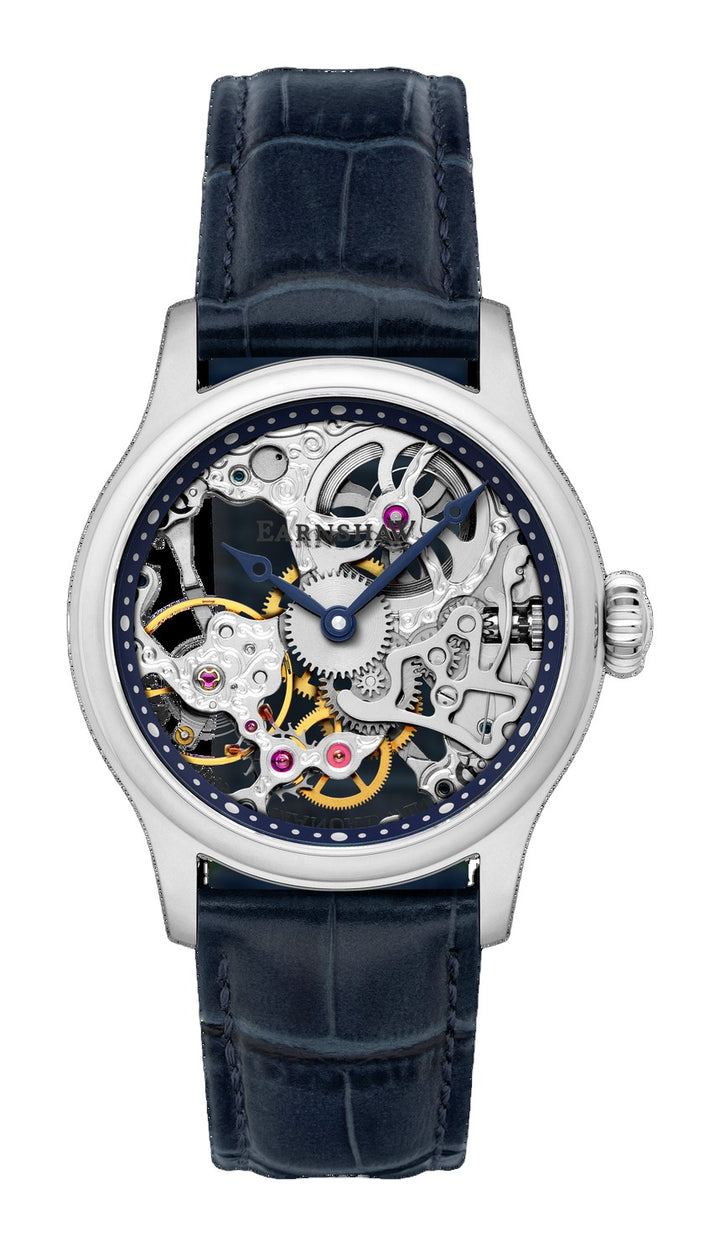 Bauer Mechanical Skeleton Silver / Genuine Leather | Silver Dial