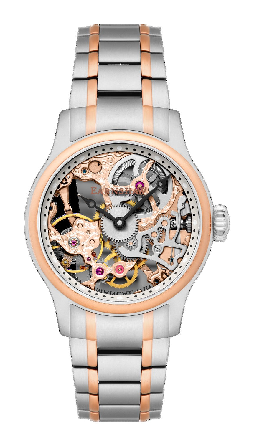 Bauer Mechanical Skeleton Rose Gold / Stainless Steel | Rose Gold Dial