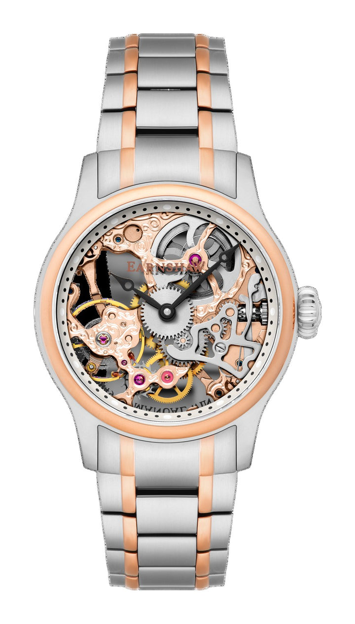 Bauer Mechanical Skeleton Rose Gold / Stainless Steel | Rose Gold Dial