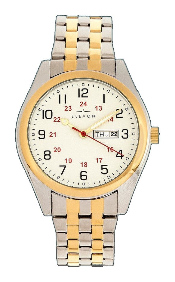 Gann Bracelet Watch w Day/Date Gold/Silver