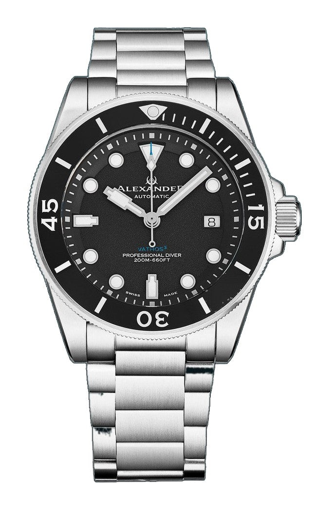 A520-01 Silver/Stainless Steel | Black Dial