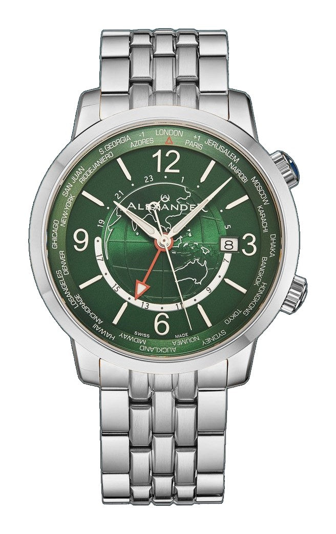 A171B-04 Silver/Stainless Steel | Green Dial