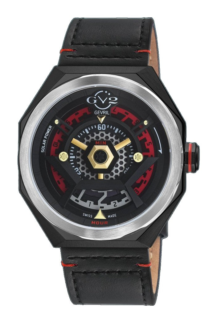 Stella Solare Swiss Ronda 212 Solar Quartz, 5 jewels, ultra-thin, Black/Red subtle depth, dual-tone dial | Black/Red Dial