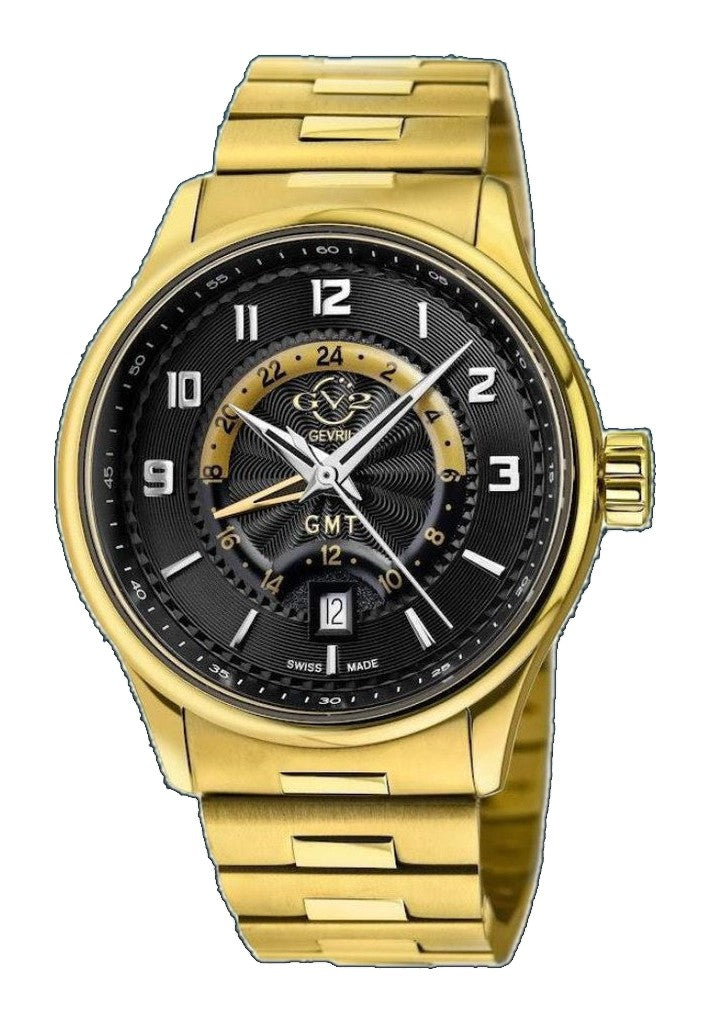 GV2 by Gevril Giromondo (GV2 by Gevril Swiss Made GMT bracelet Watch Gold tone)