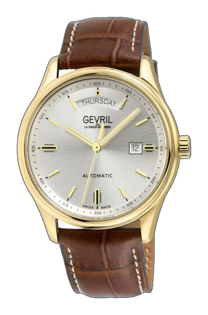 Excelsior Swiss made Automatic Sellita SW240, Day Date White Dial,  White Italian Handmade Leather Strap | White Dial