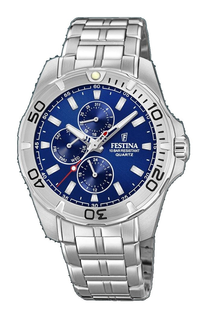 Multifunction Blue / Stainless Steel Blue Dial