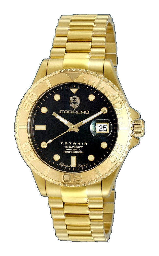Catania MOP Goldtone - Black | Black Dial