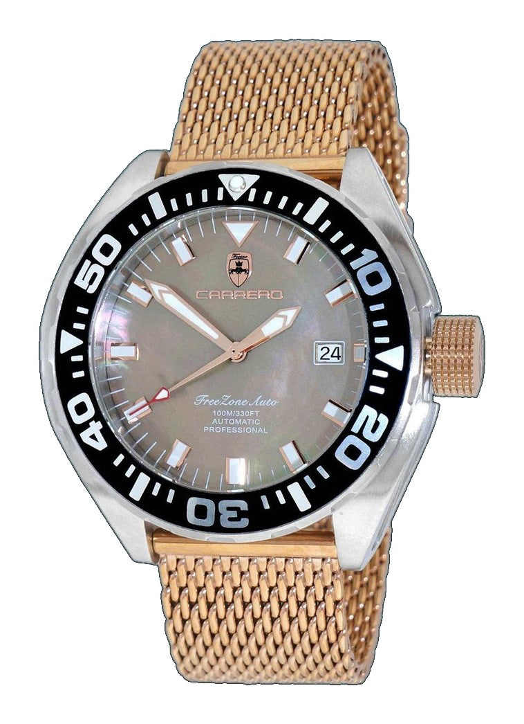 FreeZone-Auto Rose/Rosetone-Mesh | Brown Dial