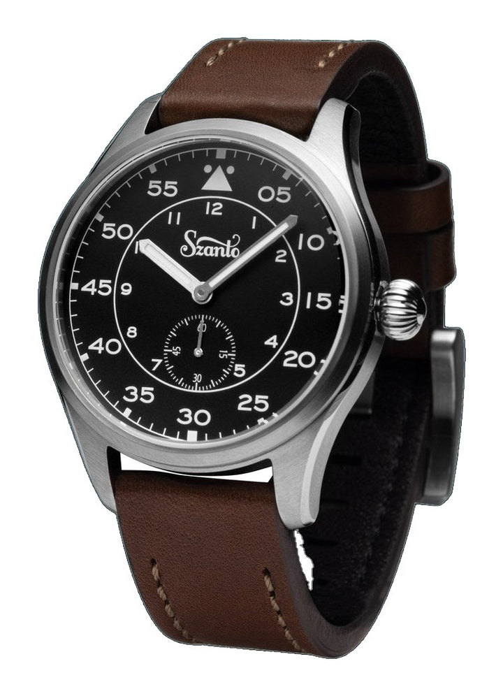 Heritage Aviator 2750 Series SS / Black / Brown | Black Dial