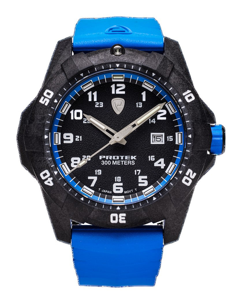Carbon Dive CARBON CASE/BLACK&BLUE DIAL/BLUE STRAP | Black Dial