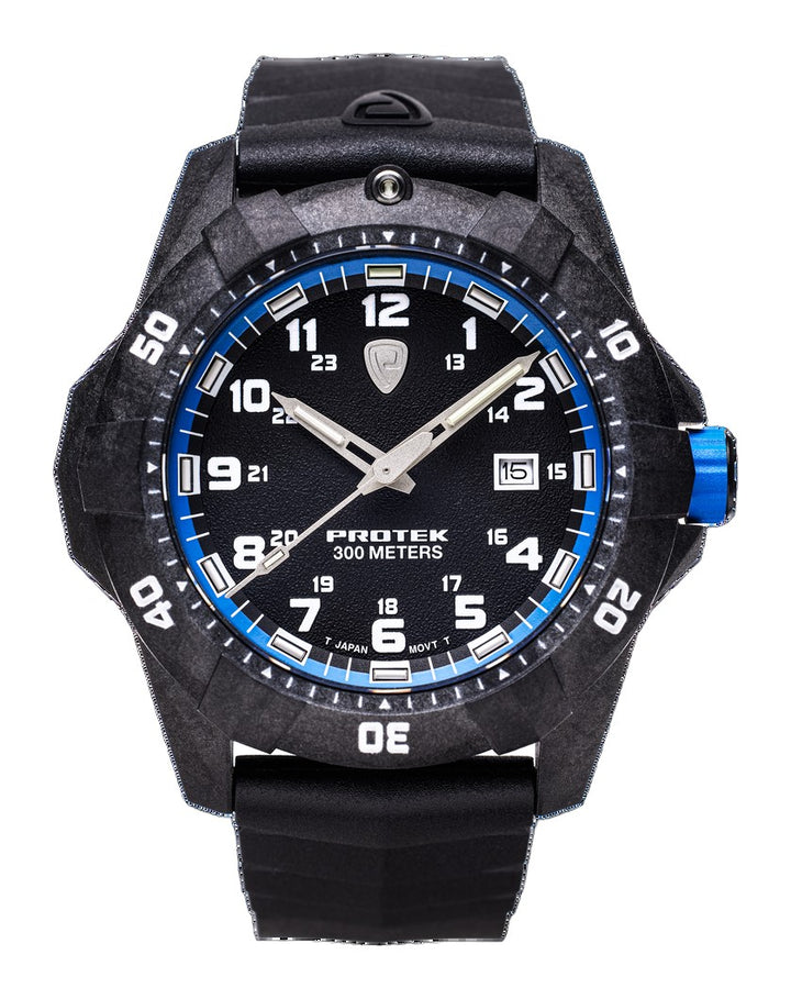 Carbon Dive CARBON CASE/BLACK&BLUE DIAL/BLACK STRAP | Black Dial