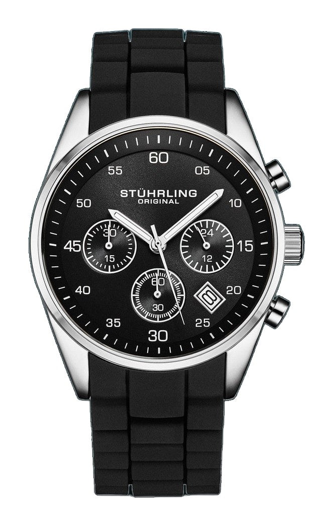 Tempo Chronograph 42mm Black/Rubber | Black Dial