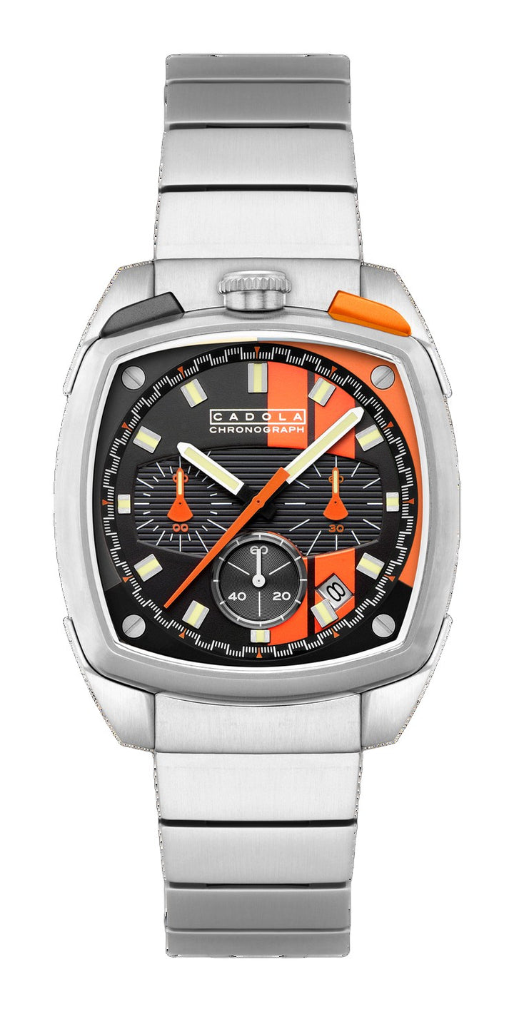 Taurus Chronograph Black & Orange / Stainless Steel | Black Dial