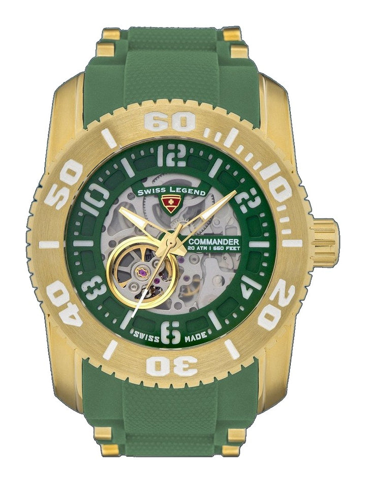 COMMANDER- SWISS MADE AUTOMATIC Green Dial / Green Strap | Green Dial