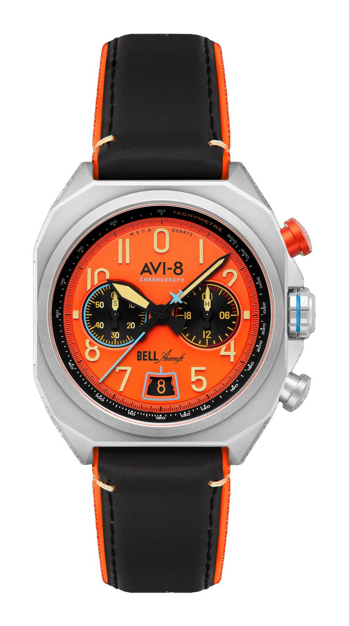 BELL X-1 MACHBUSTER CHRONOGRAPH Orange / Leather | Orange Dial