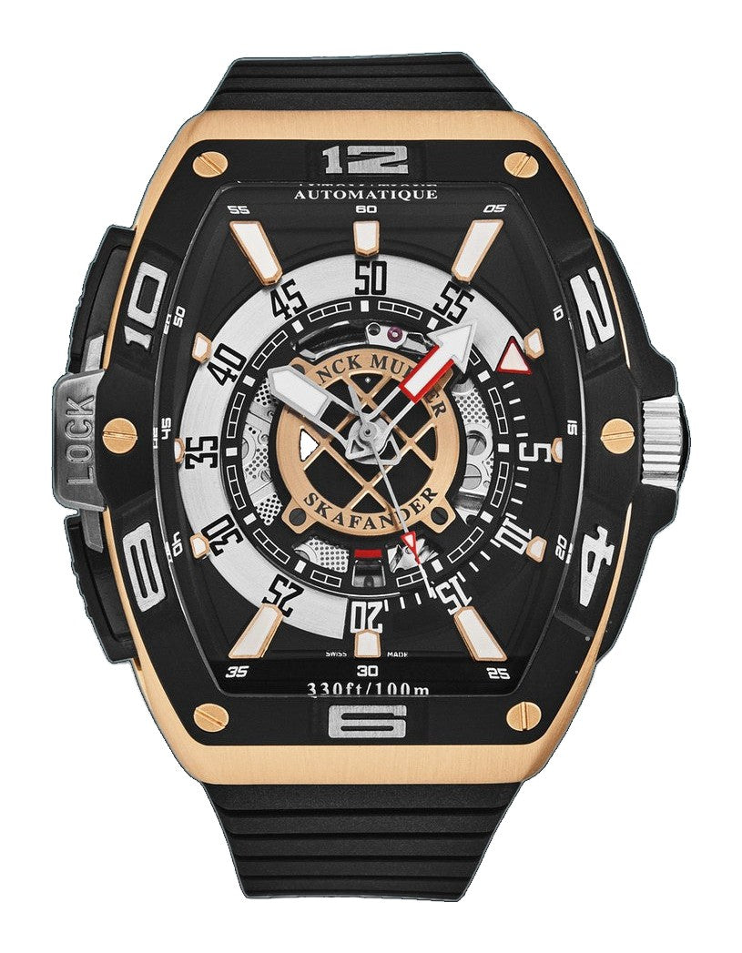 SkaFander 46SCSKFBLKBKGD2 / Black, Openworked | Black Dial