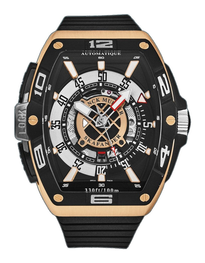 SkaFander 46SCSKFBLKBKGD2 / Black, Openworked | Black Dial