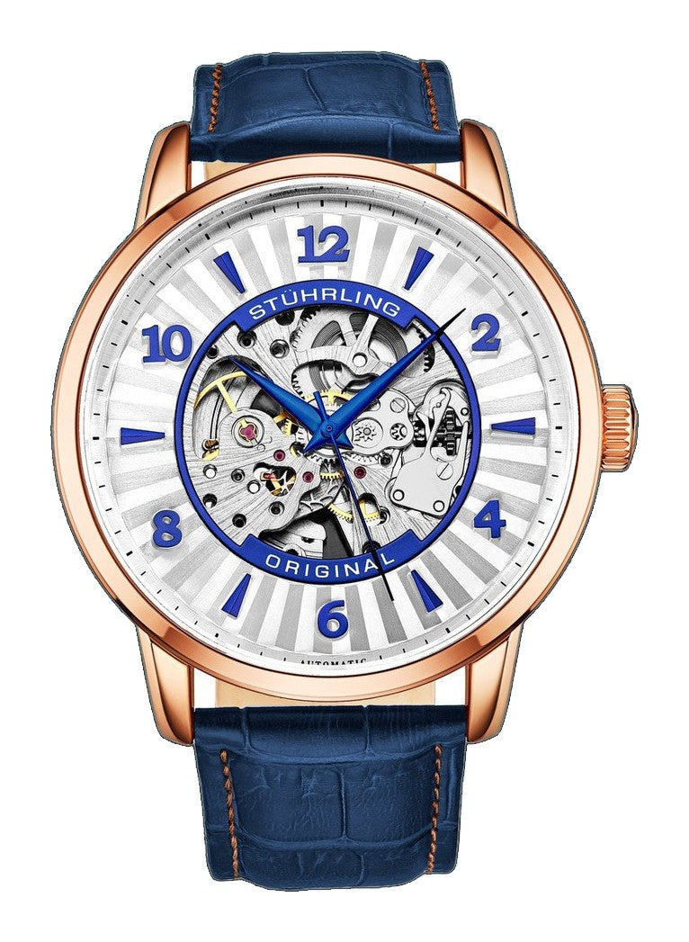 Legacy Blue/Silver/RG Leather | Silver Dial