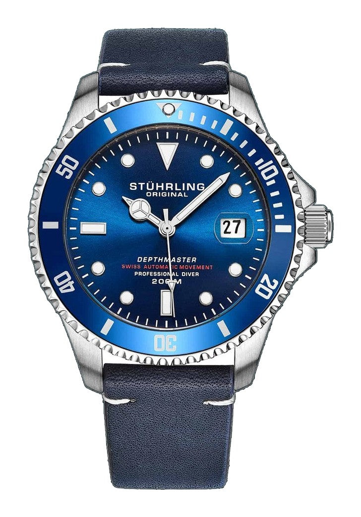Swiss Automatic Depthmaster 883 42mm Diver Blue/Leather | Blue Dial