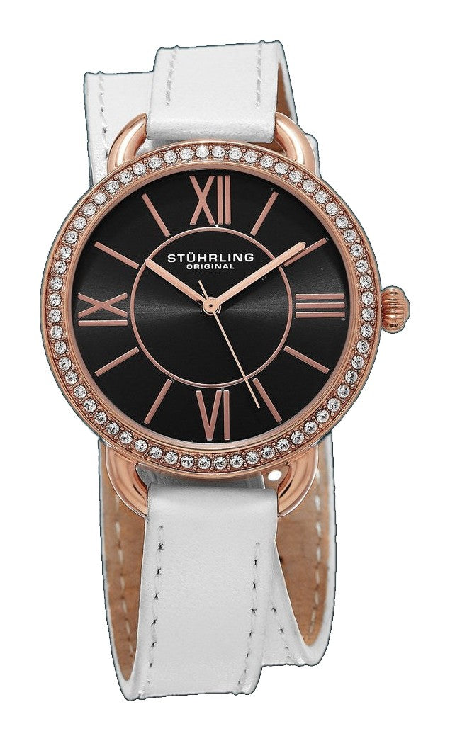Vogue White Leather | Black Dial