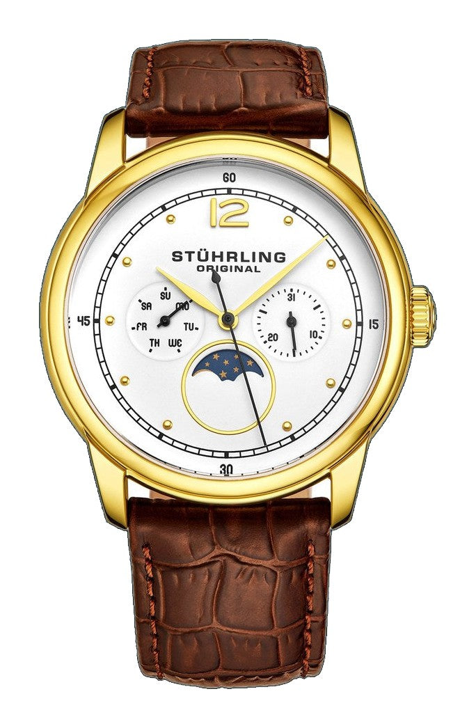 Symphony Brown/Leather/White Dial/Gold Case | White Dial