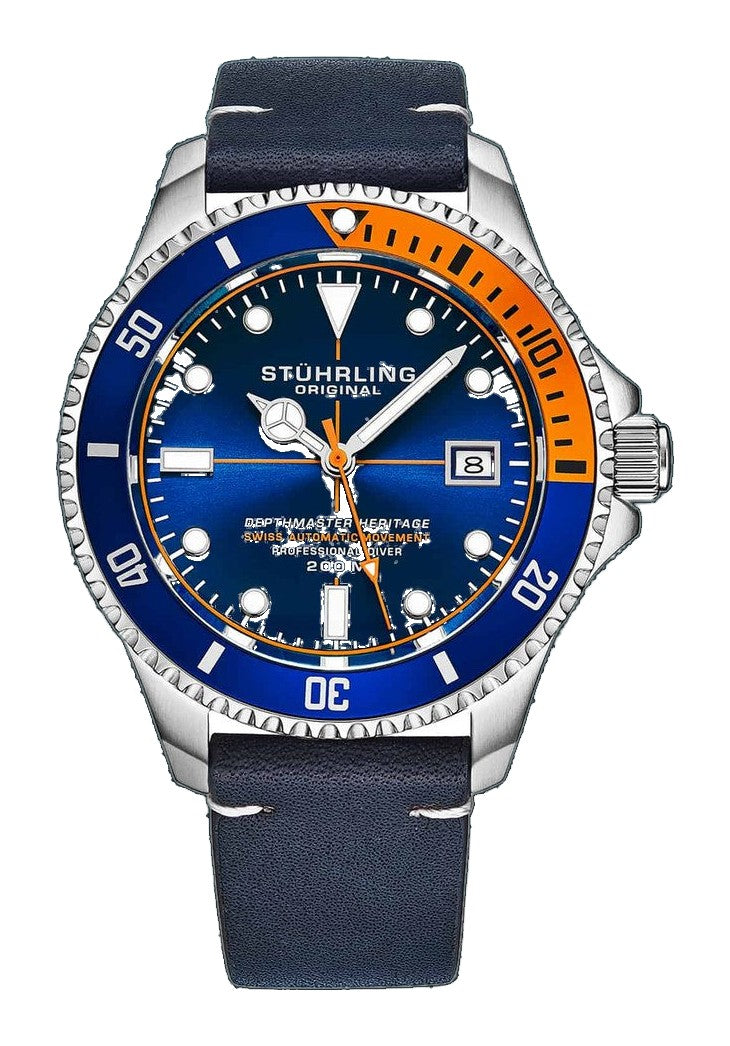Swiss Automatic Depthmaster Heritage 883H 42mm Diver Blue/Leather | Blue Dial