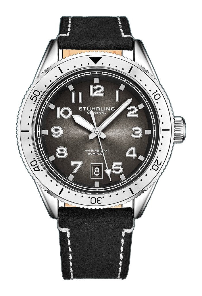 Monaco Black/Leather/Black Dial/Silver Case | Black Dial
