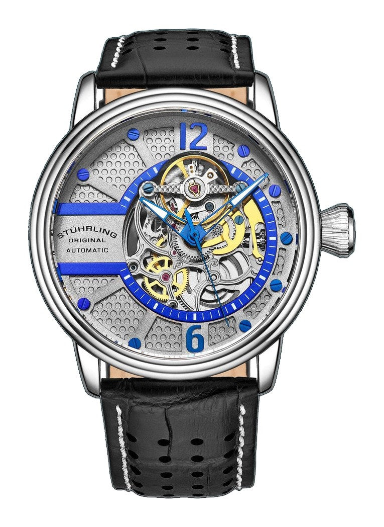 Legacy Black/Silver/Blue Leather | Silver Dial