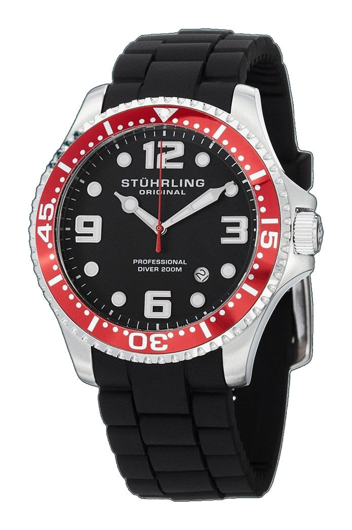 Aquadiver Silver/Red Bezel | Black Dial