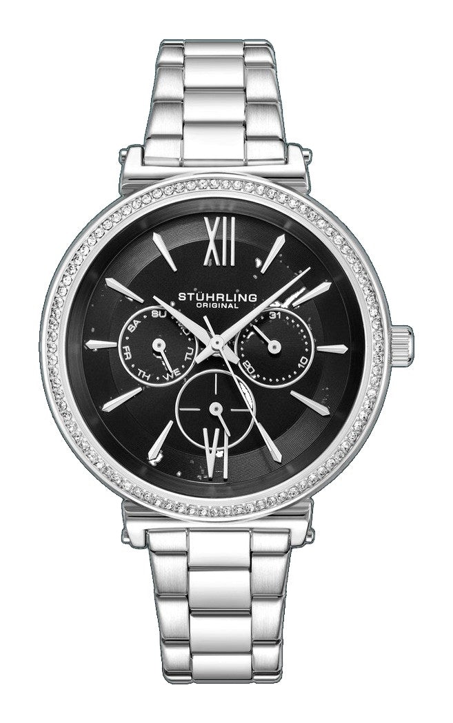 Symphony-3908.1 Silver Stainless Steel | Black Dial