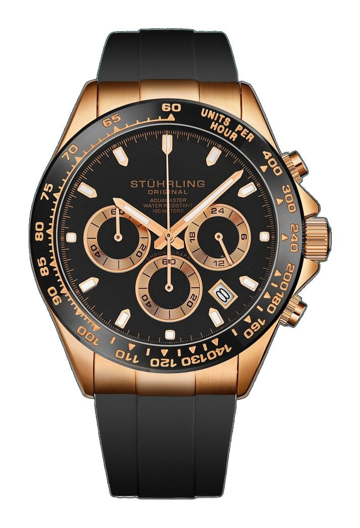 Vanguard Elite Navigator 42mm Chronograph Watch Black/Rose | Black Dial