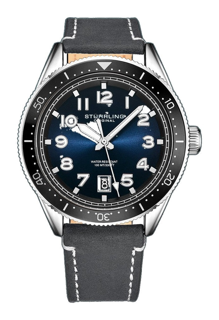 Monaco Grey/Leather/Blue Dial/Silver Case 3989.6 | Blue Dial