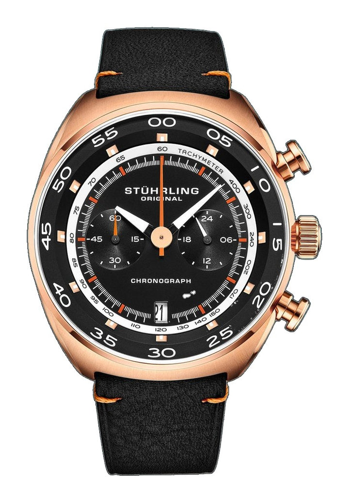 Monaco Black/Leather/Black Dial/Gold Case | Black Dial