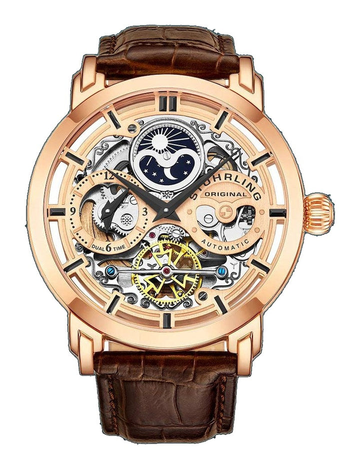 Legacy Rose Gold Dial/ Brown Leather Black
