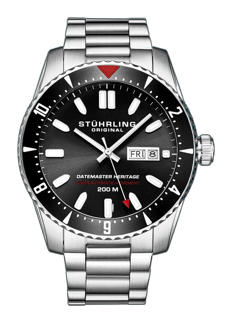Aquadiver 1004 Black Silver/Stainless Steel | Black Dial