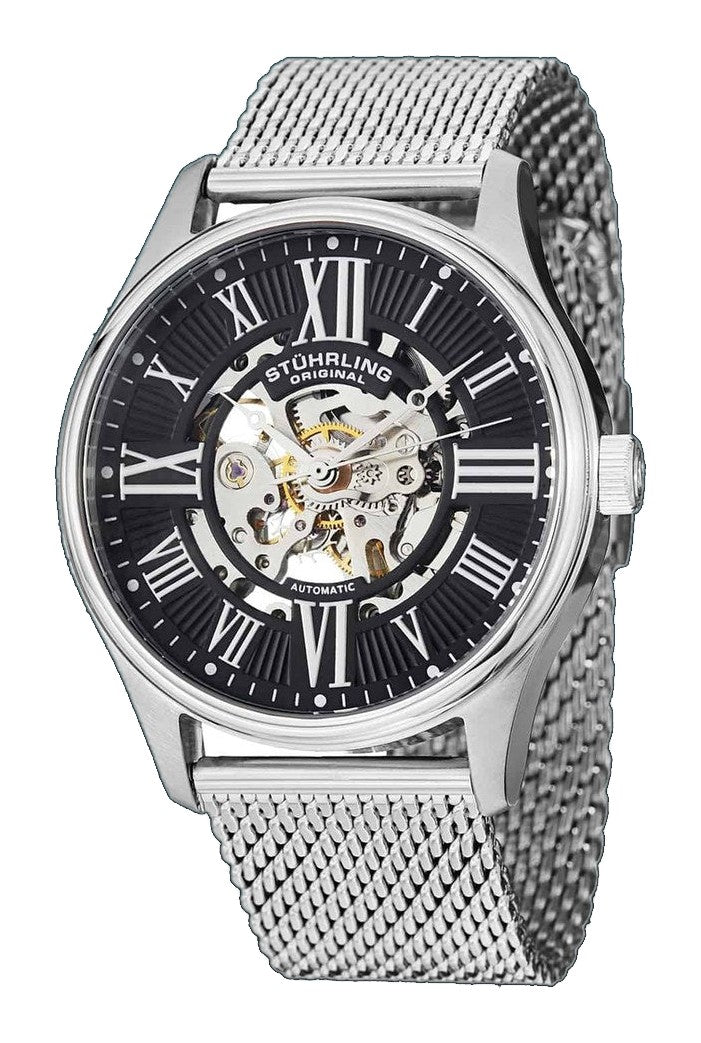 Legacy Black Dial/ Silver Stainless Steel Skeleton | Black Dial