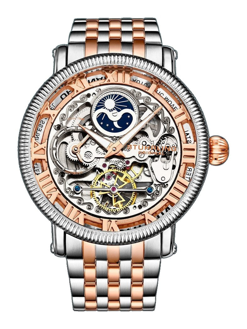 Legacy Steel, Rose Gold/Stainless Steel | Silver Dial