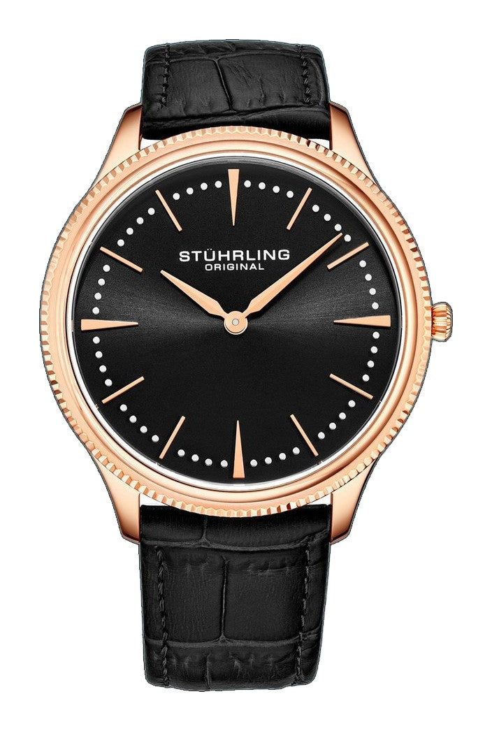 Symphony Black/Leather/Black Dial/Rose/Rose  Case | Black Dial