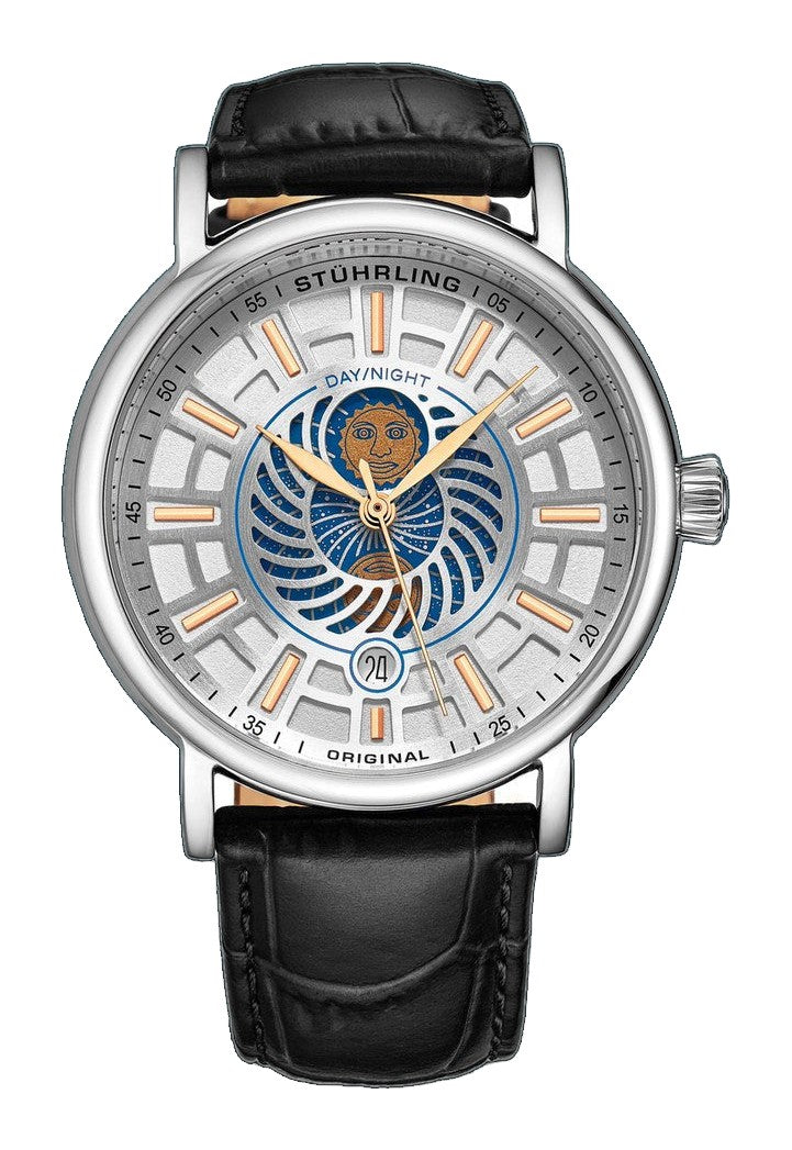 Symphony Silver case/Leather strap/ Brass Dial | White Dial