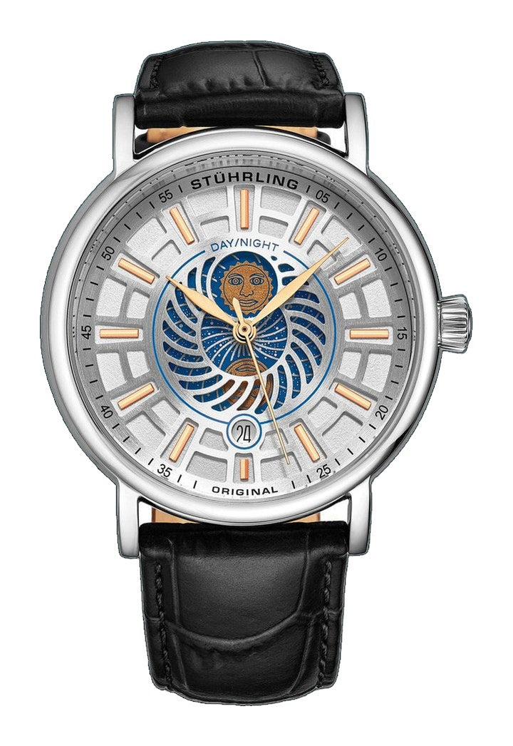 Symphony Silver case/Leather strap/ Brass Dial | White Dial