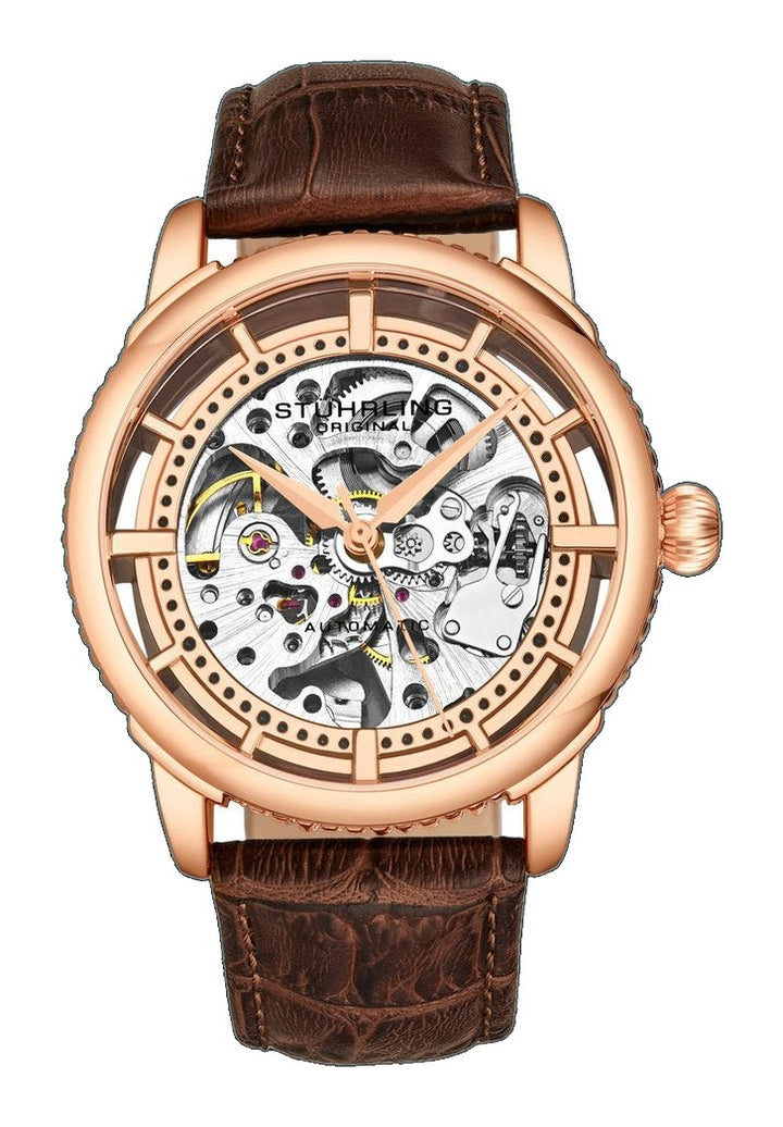 Legacy Automatic Skeleton Watch Brown/Leather | Salmon Dial