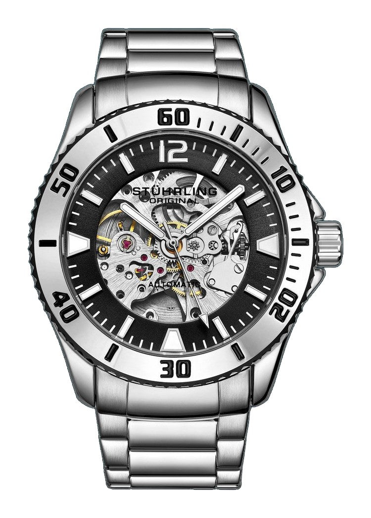 Aquadiver 3963 Silver case/Stainless Steel strap/ Brass Dial | Black Dial