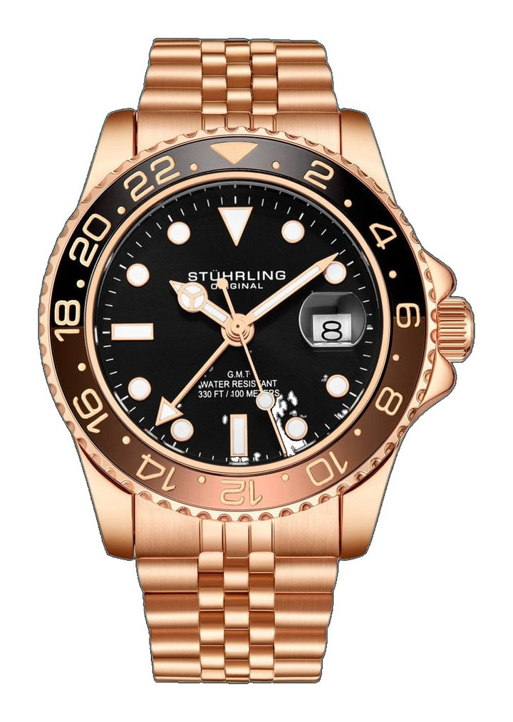 Aquadiver GMT Rose Gold/Stainless Steel | Black Dial