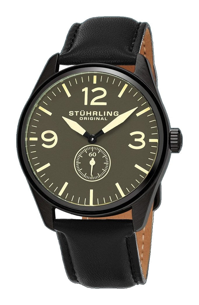 Aviator Black/Leather/Brown Dial/Black  Case | Brown Dial